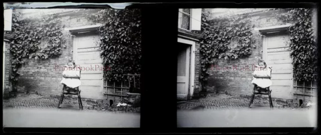 Famille France Photo NEGATIVE Stereo Plaque de verre PL28L1n1 Vintage c1900