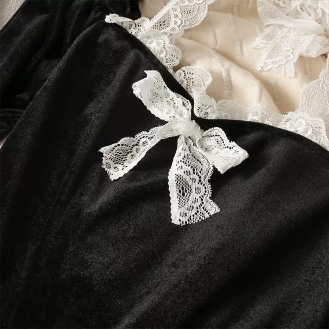 Donna Pizzo Velluto Velour Ritagliata Top Camicetta Canotta Manica Lunga Punk