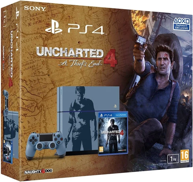 SONY PLAYSTATION 4 Uncharted Edition 1TB Video Game Console Grey Blue