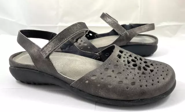 Naot Women's Size 9 40 Arataki Leather Adjustable Mary Jane Shoes Gray Reg $190