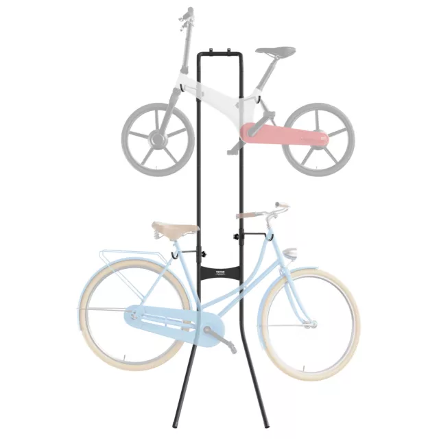 VEVOR Estante para almacenamiento 2 bicicletas Vertical Independiente, 40,82 kg