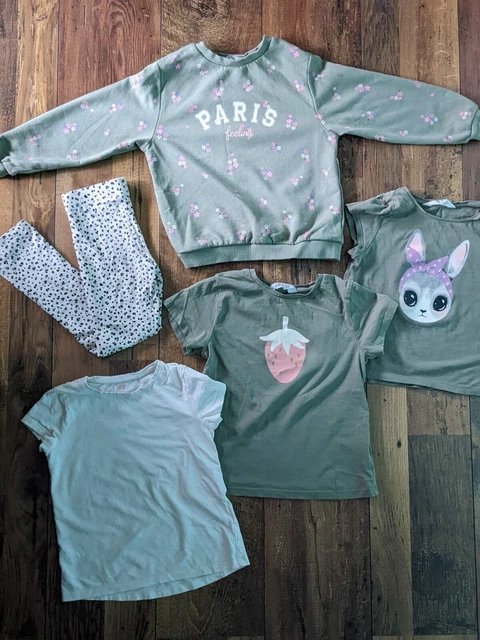 Girls clothes bundle Aged 4-6 Years H&M Outfits T-shirts legging Sweatshirt set