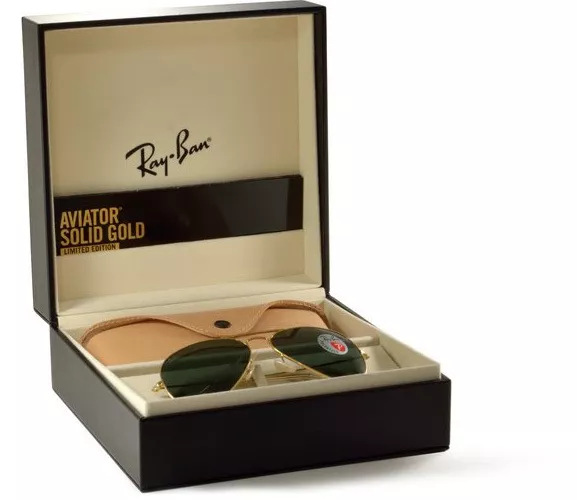 Nuevo ray ban Aviador Rb3025k 160/N5 58-14 Sólido 18K Oro W/ Polar 1200 Piezas