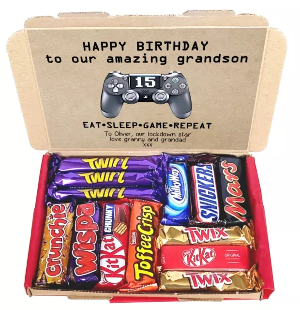 PLAYSTATION PERSONALISED GAME BIRTHDAY GIFT CHOCOLATE BOX CARD Quarantine SON