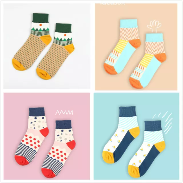 4 Pairs Unisex fashion cute Cotton Fall Winter Soft Sport Socks Couple socks