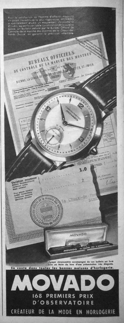 1951 Movado Chronometer Watch - Bottom Lime - Swiss