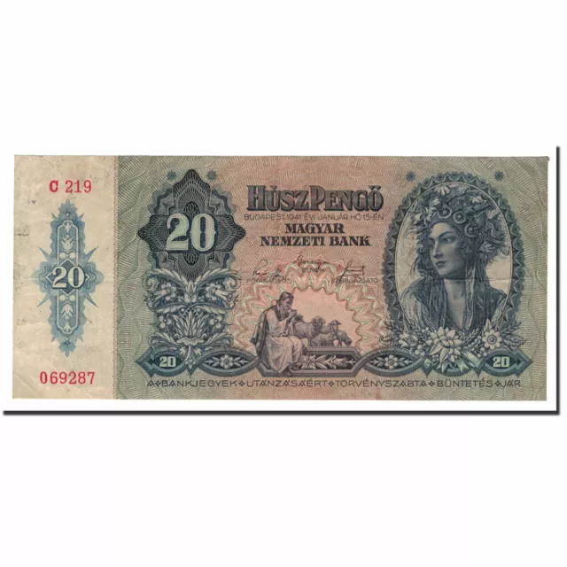 [#561064] Banknote, Hungary, 20 Pengö, 1941, 1941-01-15, KM:109, VF(30-35)