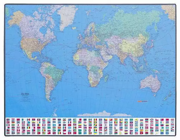 Schreibunterlage 650 x 500 mm GeoPad Welt englisch homeoffice