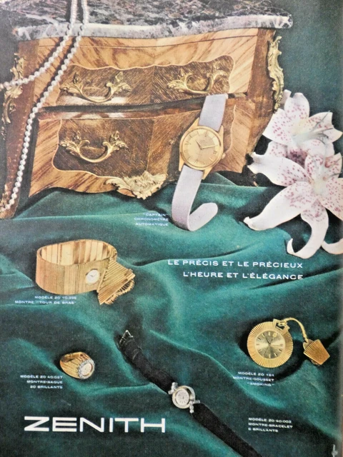 Publicité De Presse 1958 Montre Zenith Captain Chronomètre Automatique Précis
