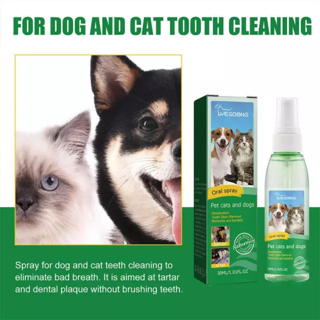 1x Pet Tooth Cleaning Spray Dog Cat Pet Tooth Stain Removal Halitosis G8F7