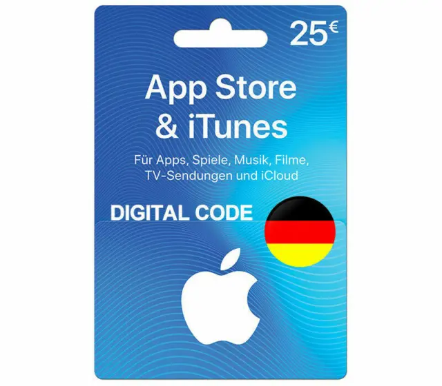 25€ iTunes Gift DE Card - 25 Euro iTunes Guthaben Digitel Code - Nur für DE