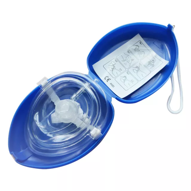 1x Blue CPR Pocket Face Shield Resuscitator Rescue cpr kit Face shield
