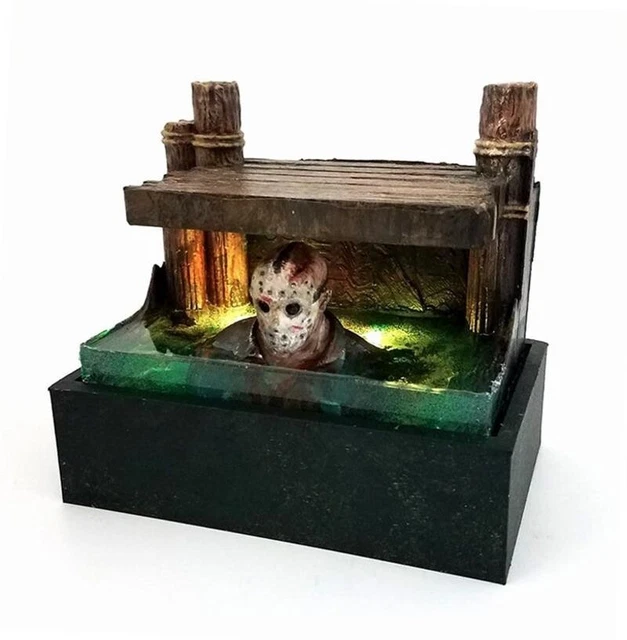 New Horror Resin Figure Jason 3D Statue Halloween Toys Decorations Light Up Gift