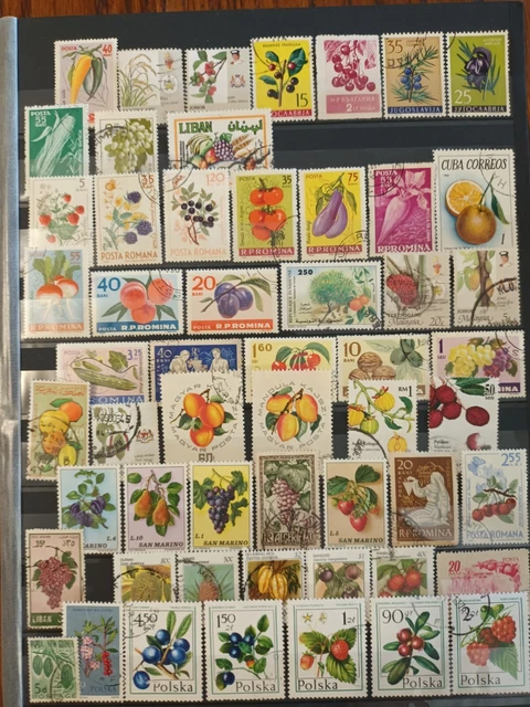 Lot de 55 Timbres Thématique "Fruits et Légumes" (THE 186)