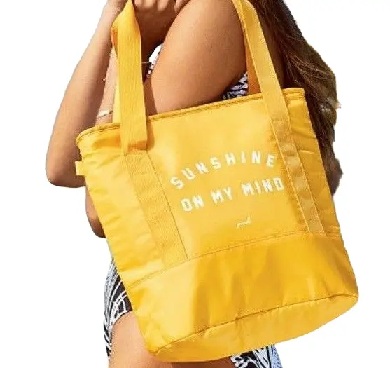 Victoria's Secret Pink Sunshine On My Mind Yellow Insulated Travel Cooler Tote