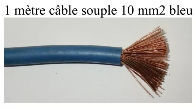 câble électrique batterie souple 10 mm2 bleu 1 mètre