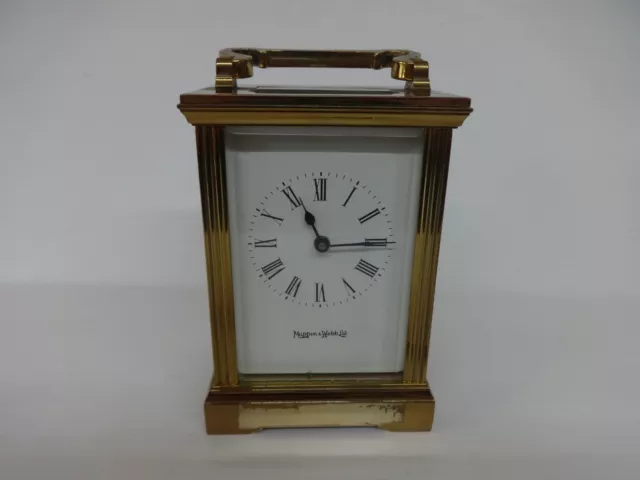 Mappin & Webb 8 day carriage clock Working with Key has a mark on base see pics