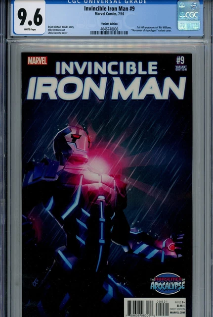 Invincible Iron Man Vol 2 #9 Marvel CGC 9.6 NM+ (2016) Mike Deodato Variant