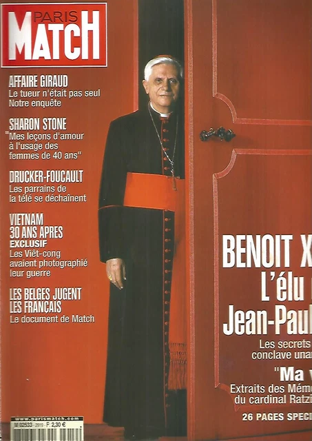 Paris Match N°2919 Benoit Xvi / Affaire Giraud / Viet-Cong & Photos Guerre