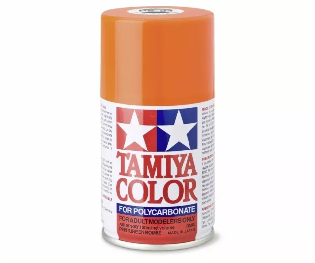 Tamiya Lexan Peinture Aérosol PS-24 Orange Fluo en Polycarbonate 100ml