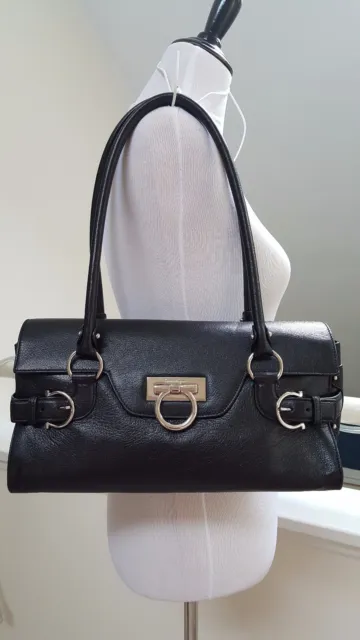 New Salvatore Ferragamo Black Medium Satchel Leather Shoulder bag