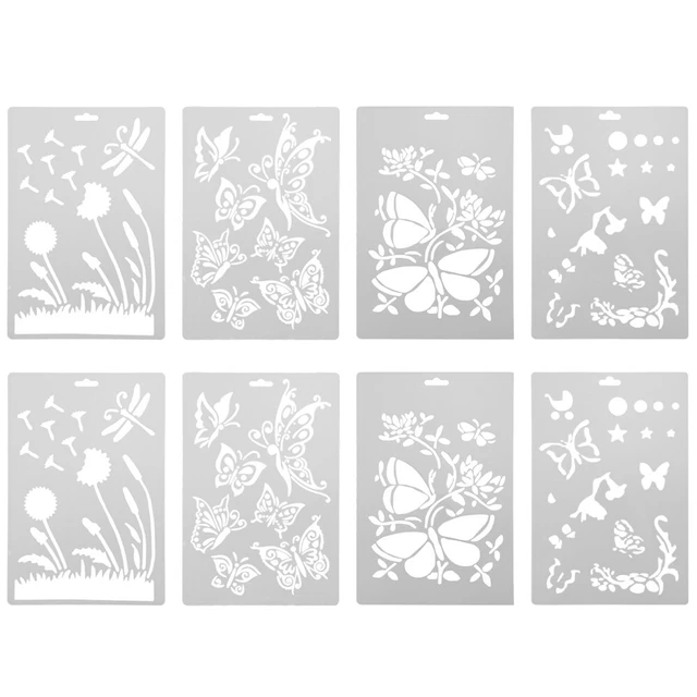 8pcs Zeichnen von Malerei Schablonen DIY -Malerei Vorlage Zeichnen Malereien