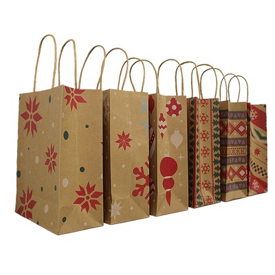 BULK PACK 7 x manico Twist Marrone Festa di carta e sacchetto regalo altezza 20cm 