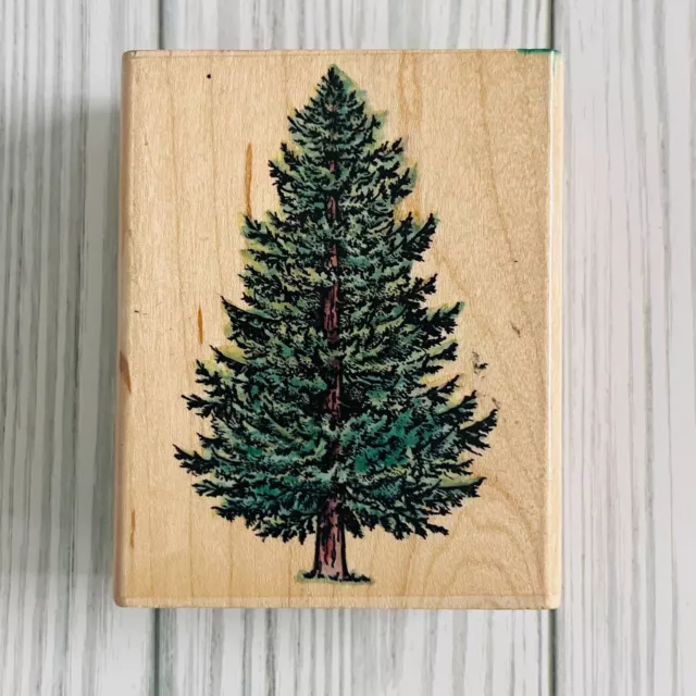 Rubber Stampede Pine Tree Woods A1605F Wooden Craft Stamp