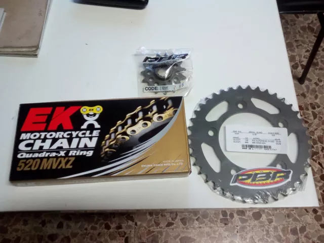 Pbr Ek370 Kit Trasmissione Catena+Corona+Pignone Ducati 749 Superbike