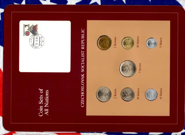 Coin Sets of All Nations Czechoslovakia w/card 1977-1983 UNC 5 Korun 1982
