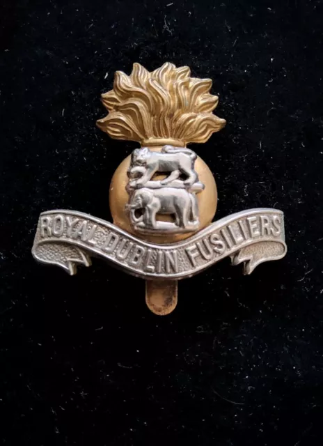 WW1 Pattern Royal Dublin Fusiliers Bi-Metal Cap Badge British Military Regiment