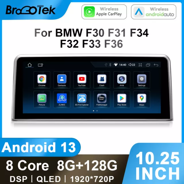 10,25" Multimedia Autoradio Carplay GPS 128GB für BMW 3 Series F30 F31 F34 NBT