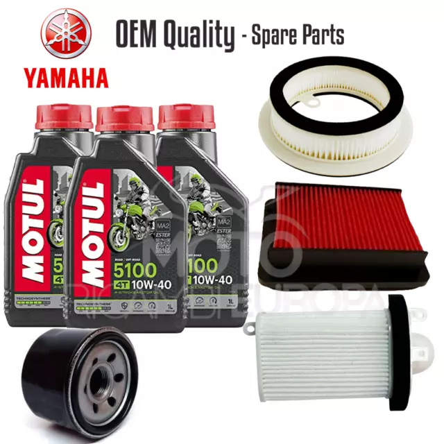 Kit Tagliando 3 Litri Motul 5100 10W40 Semisint Filtri Aria Olio Yamaha Tmax 530