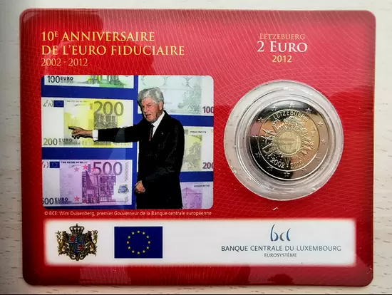 Luxembourg 2012 - 10 Ans De L'euro - Coincard Officiel - 2 Euros Commemorative