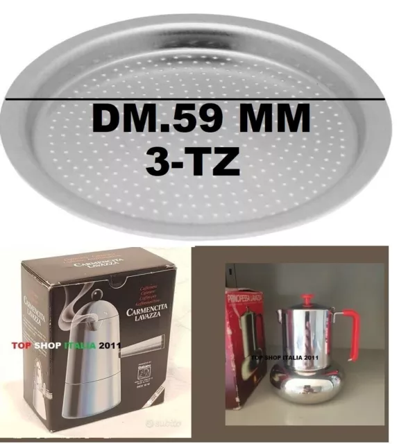 Introvabile Filtro 3 Tazze Inox Per Caffettiera Lavazza Principessa Carmencita