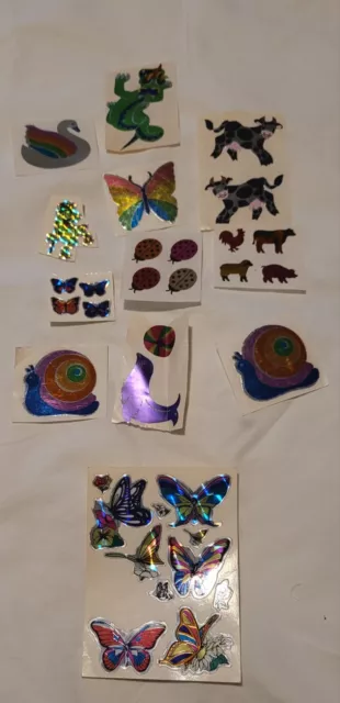 Vintage Miscellaneous SHINY FOIL and PRISMATIC Sticker Lot Of 10 80’s  Stickers