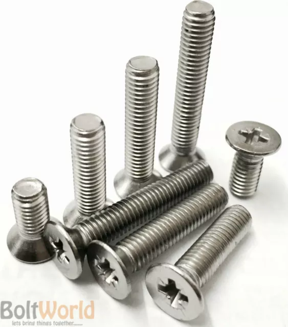 M1.6 (1.6mm) A2 STAINLESS STEEL POZI COUNTERSUNK MACHINE CSK SCREWS BOLTS DIN965