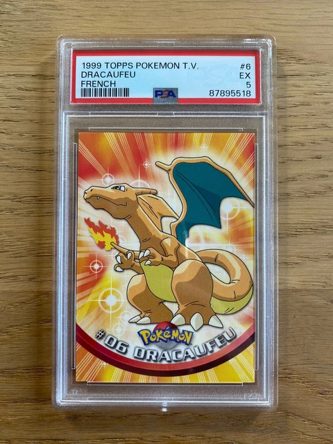 Topps Animation CARTE POKÉMON TOPPS Série 1 TV Animation Édition Dracaufeu PSA 5 PCA ...
