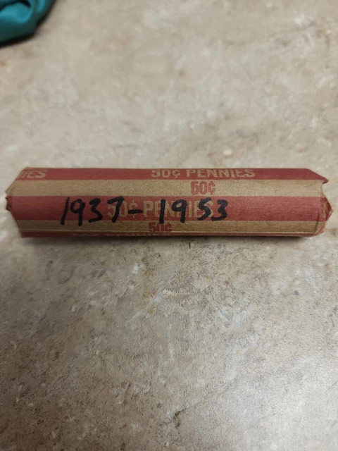 Wheat Cent Penny Roll Random 1937 - 1953 Unsearched Lincoln P,D,S