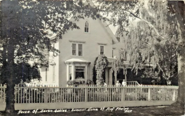 House Of Seven Gables, Summer Home Of Prof. Phelps, Port Austin MI RPPC 1934