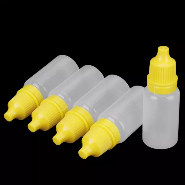 (Jaune)50Pcs 10ml Eye Liquid Bottle Portable Squeezable Empty Eye Drops AOS