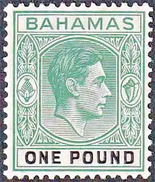 Bahamas Gvi September 1938 Wmk Multi Script Ca £1 Sg 157 Superb Mint Thick Paper