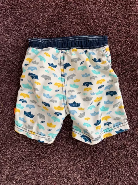 Badeshort, Schwimmshort, Badehose mit integrierter Schwimmwindel in weiß mit Sch 3