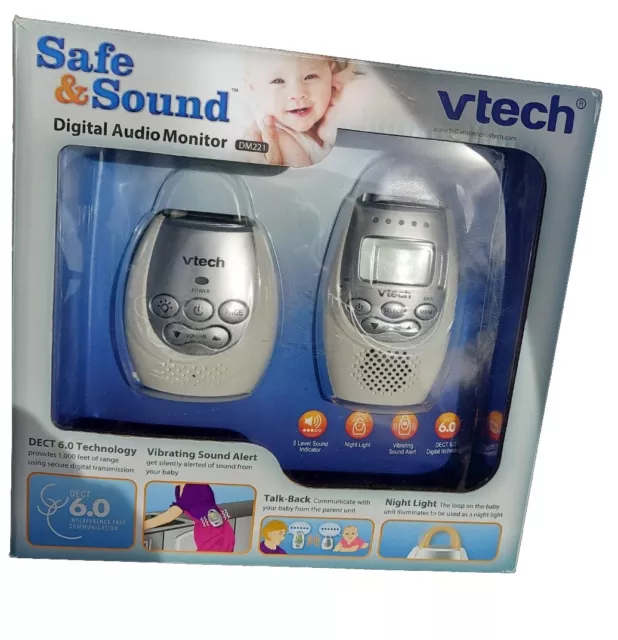 VTech Safe &Sound Digital Audio Baby Monitor Pre Owned In Box W/ Instructions