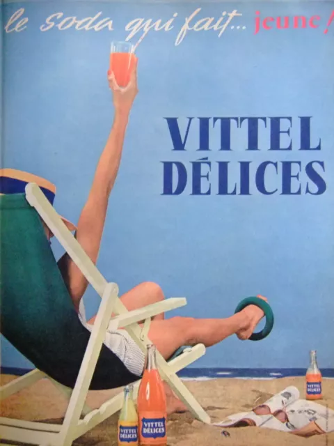 1959 Vittel Delices Le Soda Qui Young Press Advertisement!