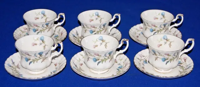 Royal Albert Brigadoon Set 6 Tea Cups and Saucers, Qty Available,