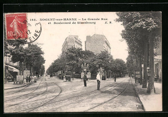 CPA Nogent-sur-Marne, La Grande Rue et Boulevard de Strasbourg 1912