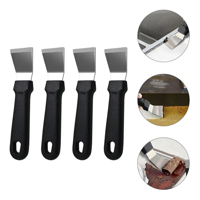 4 piezas hoja de limpieza plástico raspador de pintura herramienta raspador de limpieza negro
