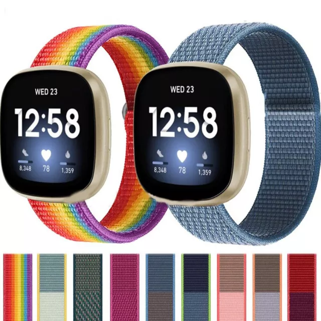 Sports For Fitbit Sense 1/2 Fitbit Versa 3/4 Strap Woven Watch Band Nylon Loop