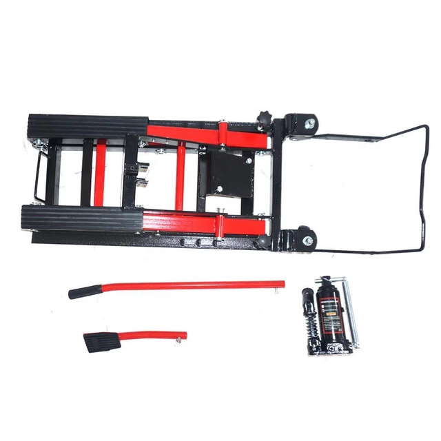 New Pro Motorcycle ATV Jack Lift Stand Quad Dirt Street Bike Hoist 1500 Lbs Red